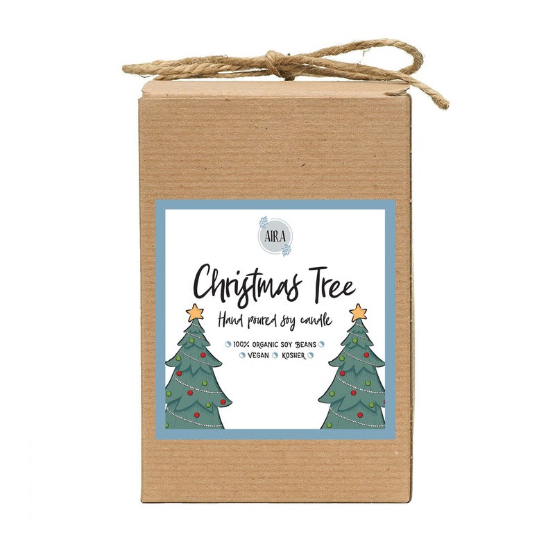 Aira Soy Candles - Organic, Kosher, Vegan, in Mason Jar w/Essential Oils - Hand-Poured 100% Soy Candle Wax - Paraffin Free, 110+ Hours - Pine Scent Holiday Candle - Christmas Tree Scent - 16 Ounces - Image 3